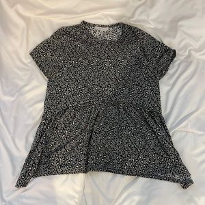 Cheetah print baby doll shirt